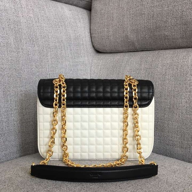 CELINE MEDIUM C BAG IN BICOLOUR QUILTED CALFSKIN CL87253 white&black