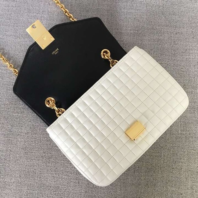 CELINE MEDIUM C BAG IN BICOLOUR QUILTED CALFSKIN CL87253 white&black