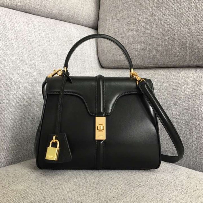 CELINE SMALL 16 BAG IN SATINATED CALFSKIN A188003 black