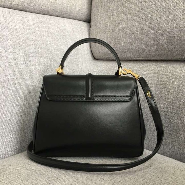 CELINE SMALL 16 BAG IN SATINATED CALFSKIN A188003 black