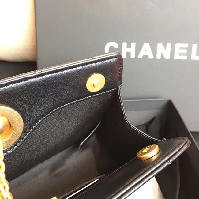 Chanel clutch Lambskin & Gold-Tone Metal AS0178 black