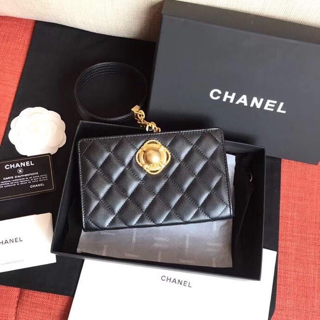 Chanel clutch Lambskin & Gold-Tone Metal AS0178 black