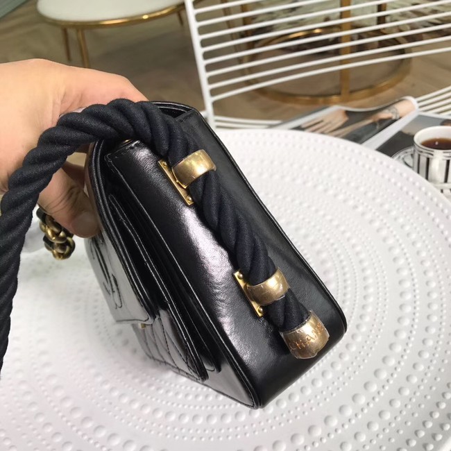 Chanel flap bag Crumpled Calfskin Cotton & Gold-Tone Metal AS0074 black