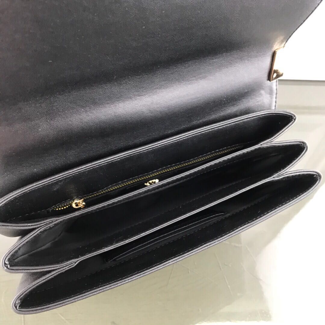 Versace Calfskin Leather Shoulder Bag VS170 Black