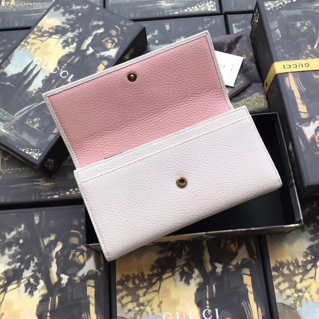 Gucci Leather zip around wallet with bow 524290 white