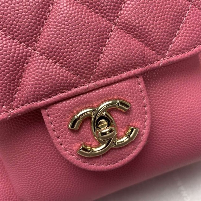 Chanel Grained Calfskin & Gold-Tone Metal backpack AS0003 rose