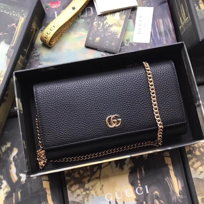 Gucci GG Marmont leather chain wallet 546585 black