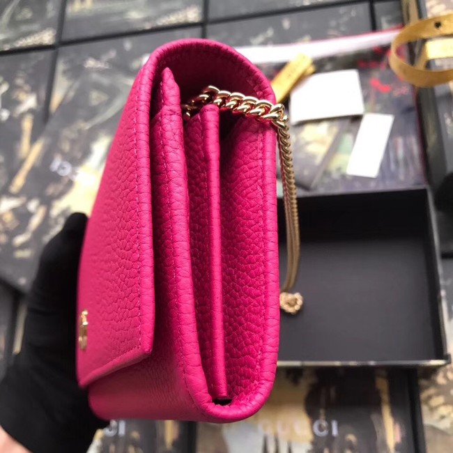 Gucci GG Marmont leather chain wallet 546585 rose