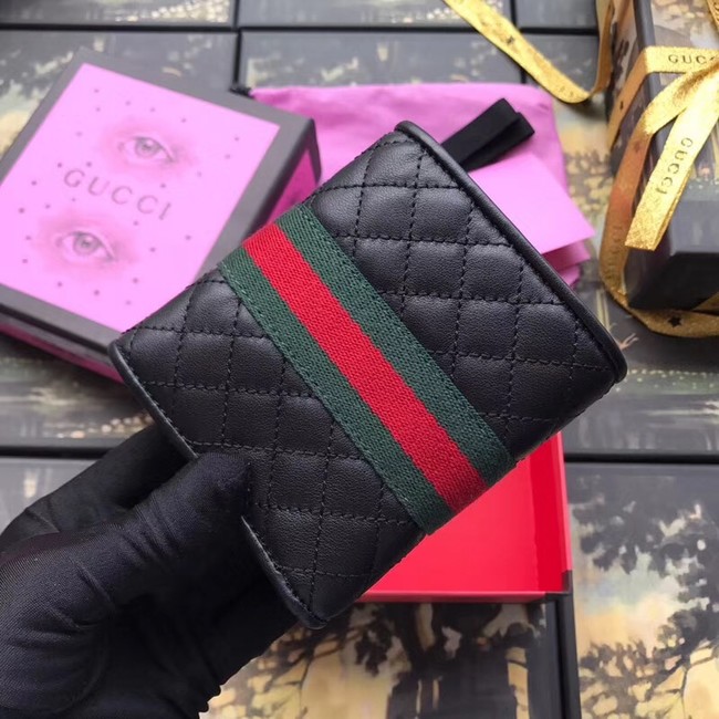 Gucci Leather card case with Double G 536449 black