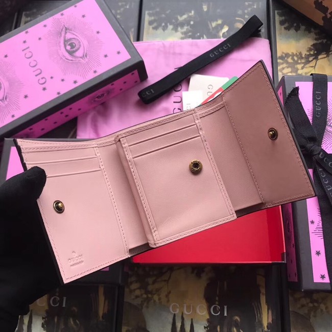 Gucci Signature card case with cat 548050 pink