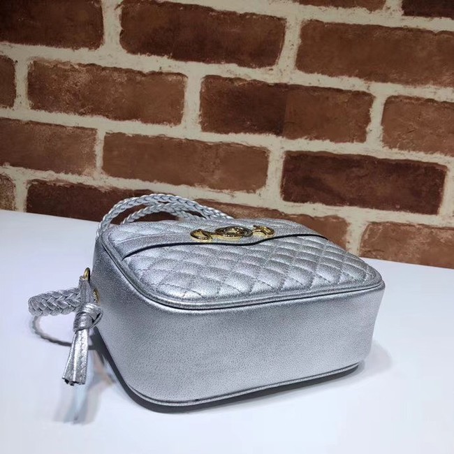 Gucci Mini laminated leather bag 534950 silver