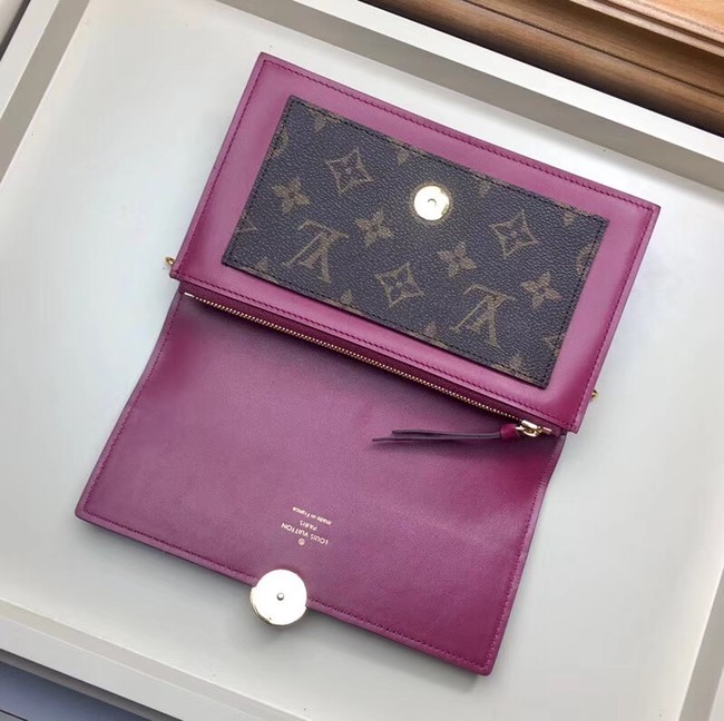 Louis Vuitton Monogram Canvas FLORE Chain Wallet M67404 Lie De Vin