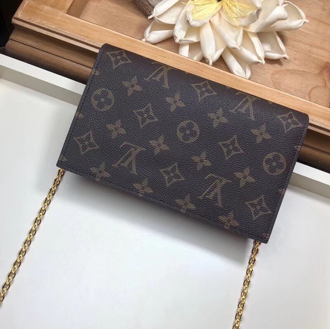 Louis Vuitton Monogram Canvas FLORE Chain Wallet M67404 Lie De Vin