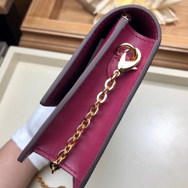 Louis Vuitton Monogram Canvas FLORE Chain Wallet M67404 Lie De Vin