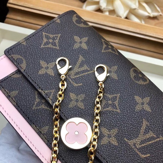 Louis Vuitton Monogram Canvas FLORE Chain Wallet M67405 pink