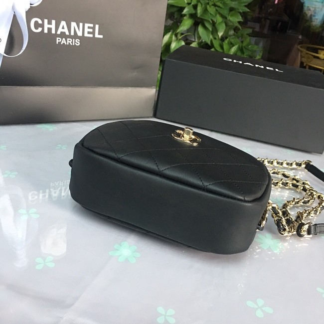 Chanel camera case Lambskin & Gold-Tone Metal AS0137 black