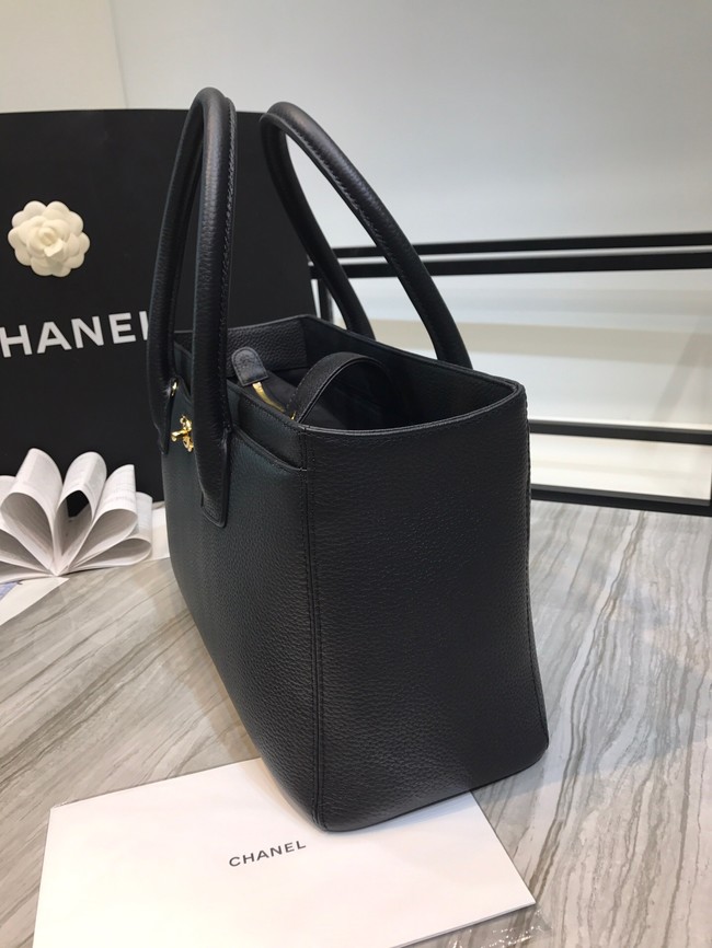 Chanel Calfskin & Gold-Tone Metal A91868 Black