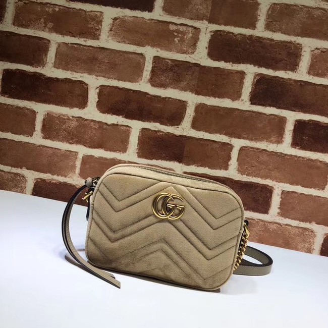 Gucci GG Marmont velvet small Shoulder Bag 448065 Khaki