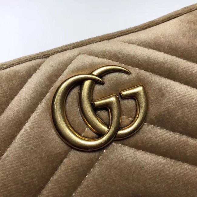 Gucci GG Marmont velvet small Shoulder Bag 448065 Khaki