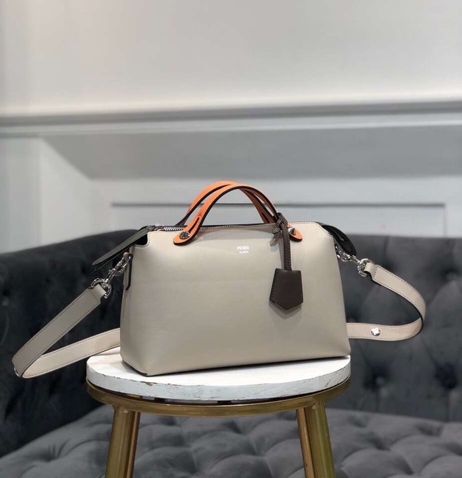 FENDI BY THE WAY REGULAR Small multicoloured leather Boston bag 8BL1245 cream&orange