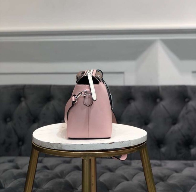 FENDI BY THE WAY REGULAR Small multicoloured leather Boston bag 8BL1245 pink&brown