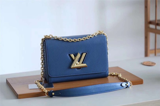 Louis vuitton original epi leather TWIST MM M52870 blue