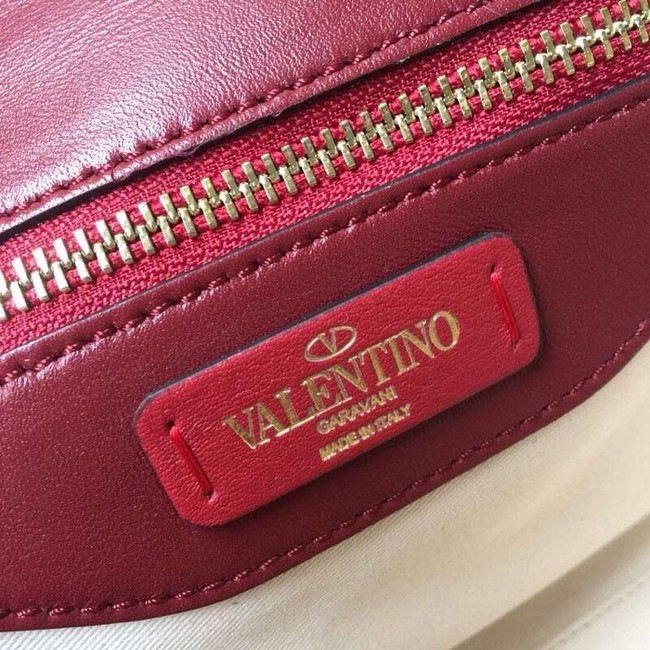 VALENTINO Candy Rockstud quilted leather shoulder bag 6019 pink&red