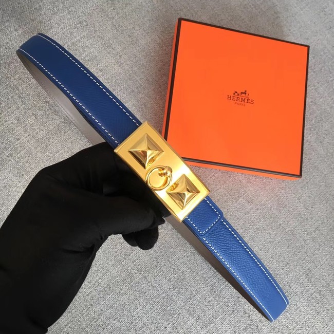 Hermes Collier de Chien belt buckle & Reversible leather strap 24 mm H0521 blue