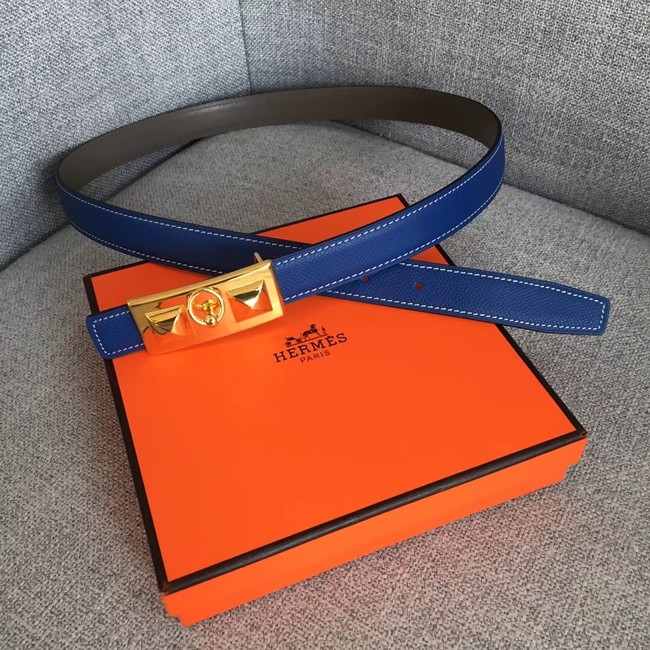 Hermes Collier de Chien belt buckle & Reversible leather strap 24 mm H0521 blue