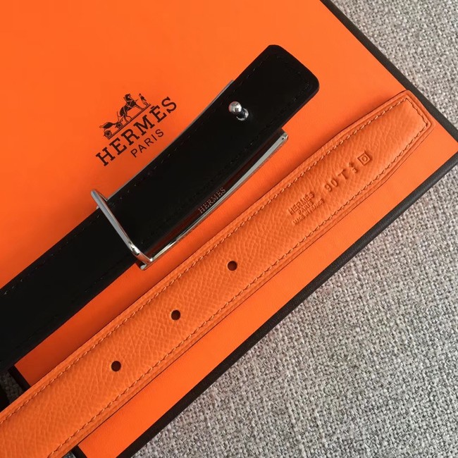 Hermes Collier de Chien belt buckle & Reversible leather strap 24 mm H0521 orange