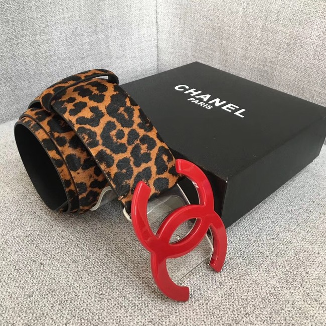 Chanel Wide leather belt with 53 mm CC4265 red