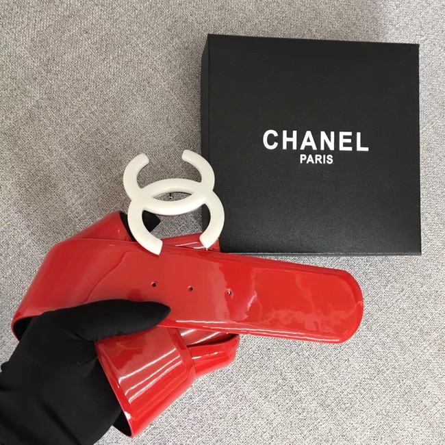 Chanel Wide leather belt with 53 mm CC4272 red	