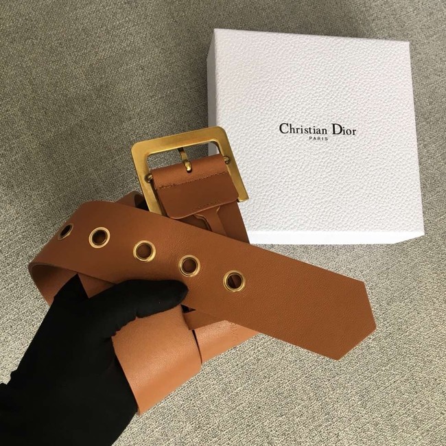 Dior Wide leather belt with 50 mm D4261 brown