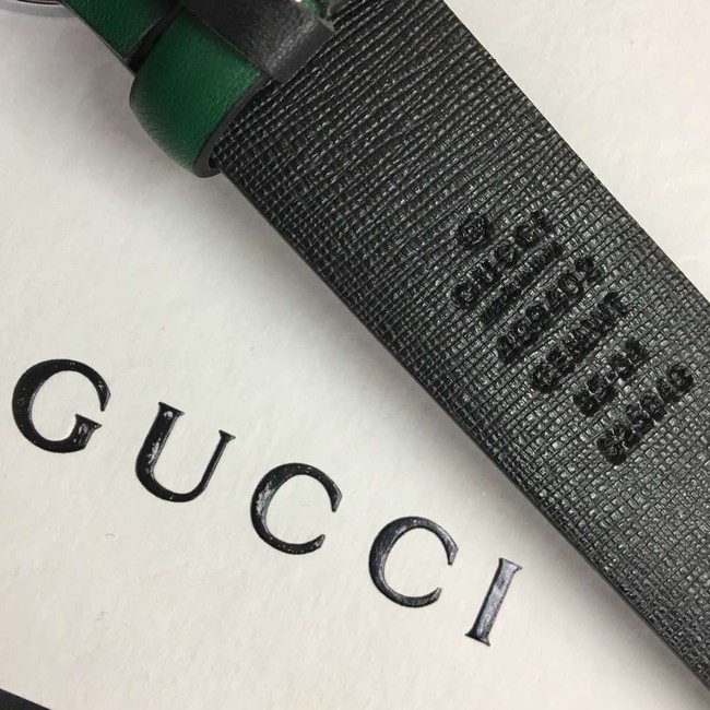 Gucci Leather belt with Double G buckle 406831 green	