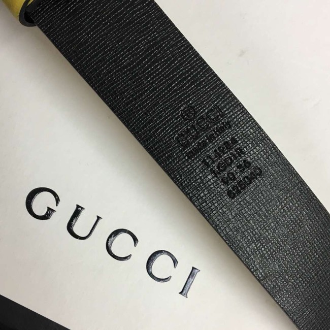 Gucci Leather belt with Double G buckle 406831 yellow