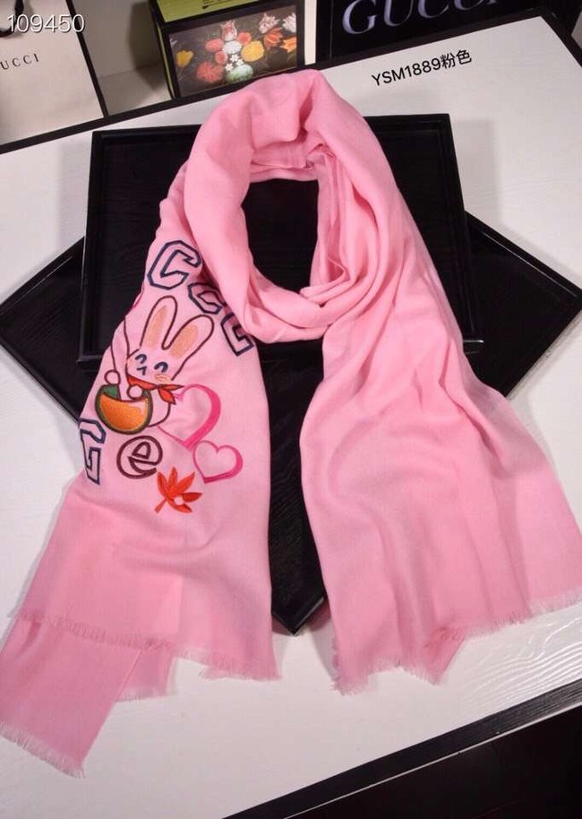 Gucci Cashmere Scarf YSM1889 pink