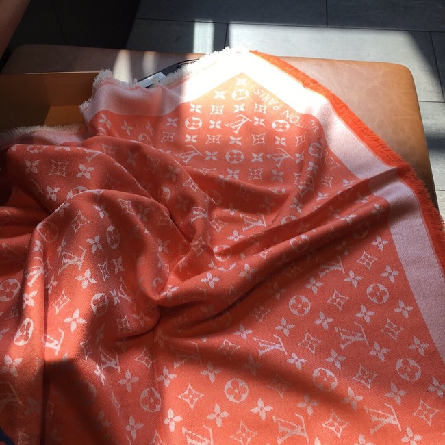 Louis Vuitton MONACO SQUARE Monogram flower pattern silk M71151 ORANGE