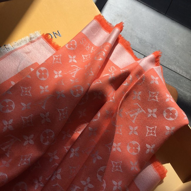 Louis Vuitton MONACO SQUARE Monogram flower pattern silk M71151 ORANGE