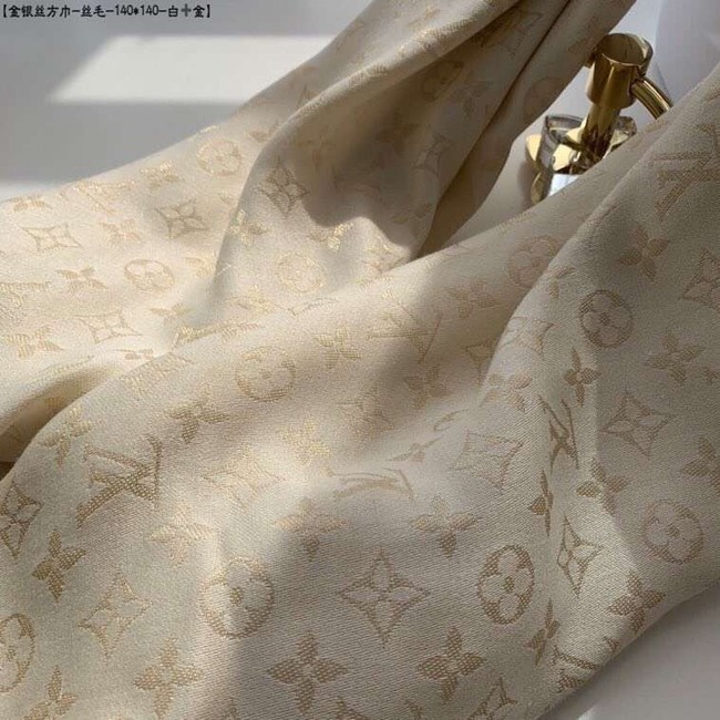 Louis Vuitton MONACO SQUARE Monogram flower pattern silk M71151 off-white