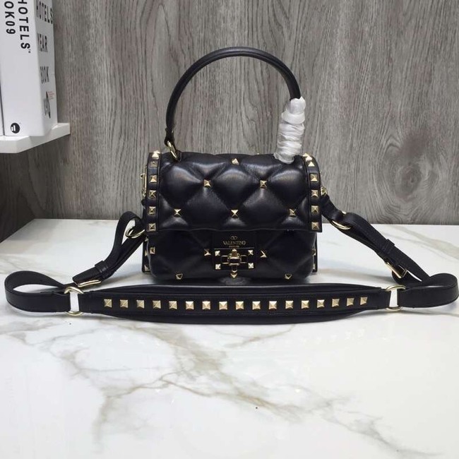 VALENTINO Candy quilted leather cross-body bag 0033 black