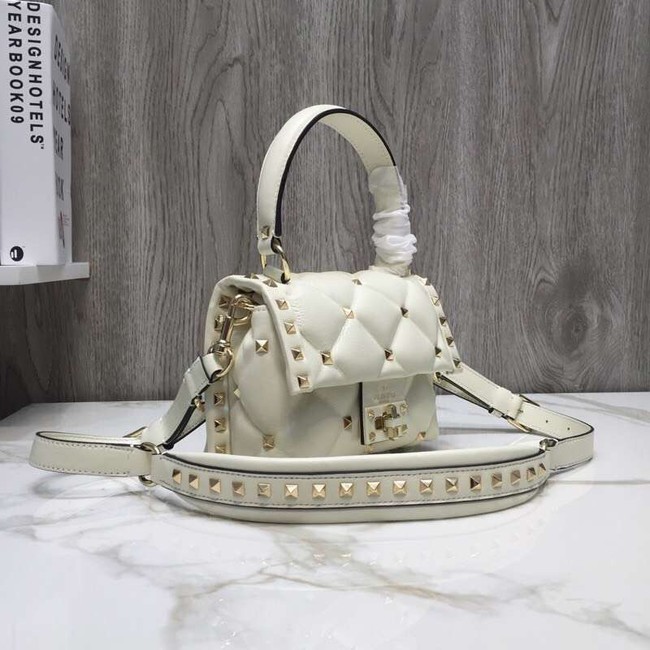 VALENTINO Candy quilted leather cross-body bag 0033 white