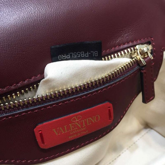 VALENTINO Candy quilted leather cross-body bag 0072 dark red