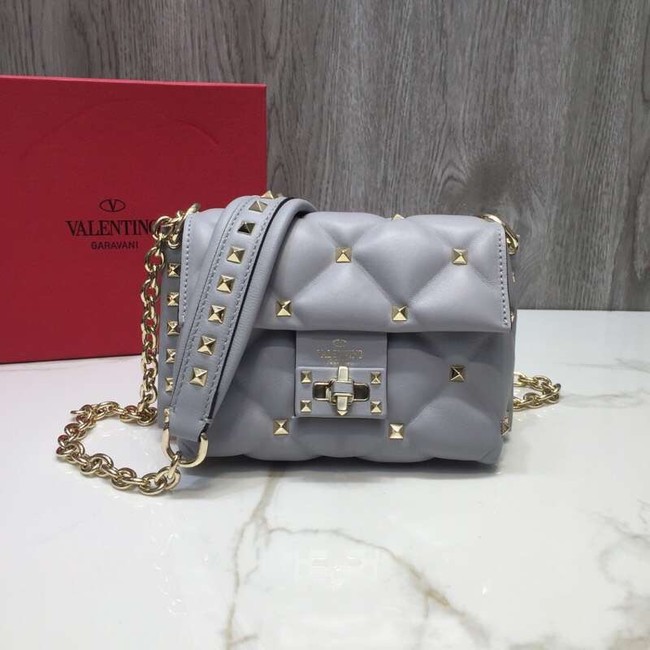 VALENTINO Candy quilted leather cross-body bag 0073 grey