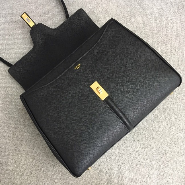 CELINE MEDIUM 16 BAG IN SATINATED CALFSKIN 187373 BLACK