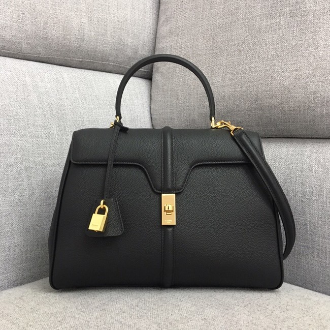 CELINE MEDIUM 16 BAG IN SATINATED CALFSKIN 187373 BLACK