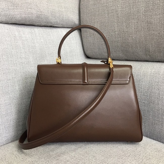 CELINE MEDIUM 16 BAG IN SATINATED CALFSKIN 187373 BROWN