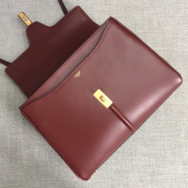 CELINE MEDIUM 16 BAG IN SATINATED CALFSKIN 187373 LIGHT BURGUNDY