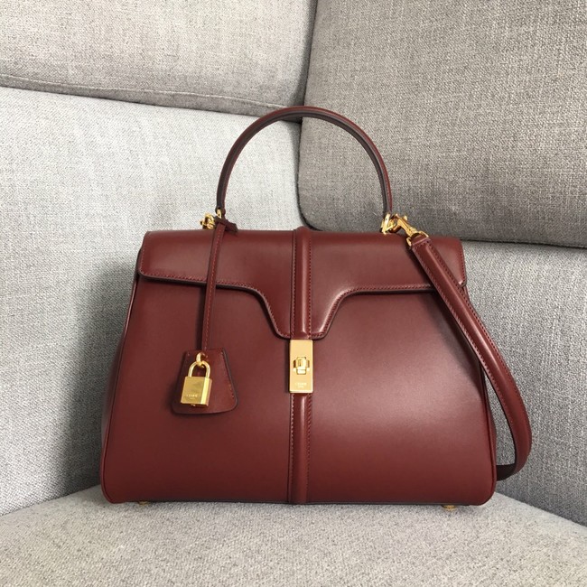 CELINE MEDIUM 16 BAG IN SATINATED CALFSKIN 187373 LIGHT BURGUNDY