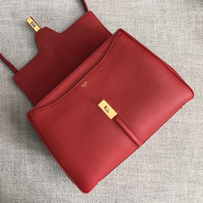 CELINE MEDIUM 16 BAG IN SATINATED CALFSKIN 187373 red