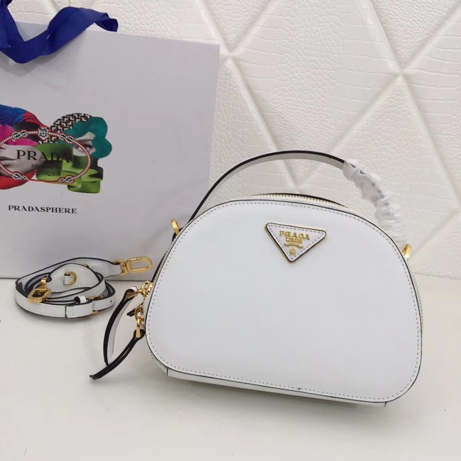 Prada Odette Saffiano leather bag 1BH123 white